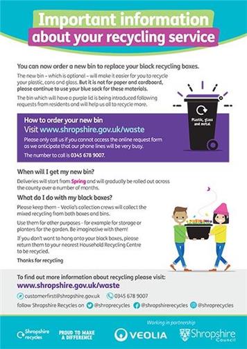  - New Wheelie Bins with Purple Lids  for Recycing Cans, Glass & Plastic