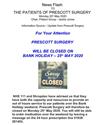 Prescott Surgery Closed on Bank Holiday Monday