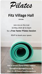 New Pilates Class to Start At Fitz Village Hall 16th May