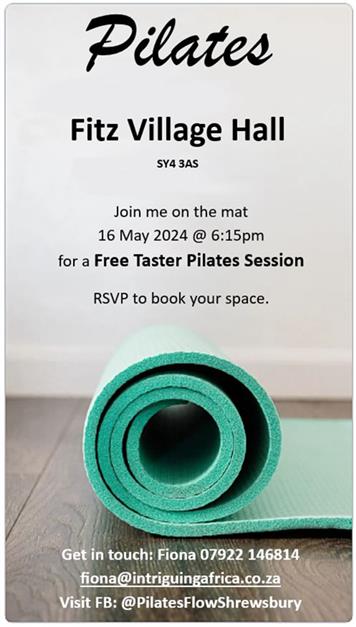  - New Pilates Class to Start At Fitz Village Hall 16th May
